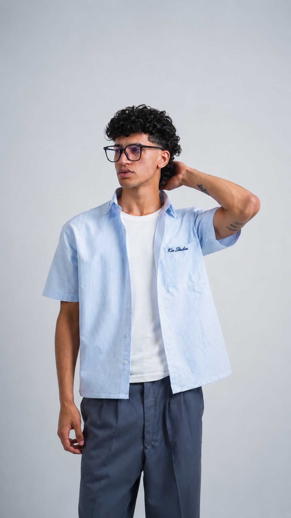 Light Blue Striped Shirt